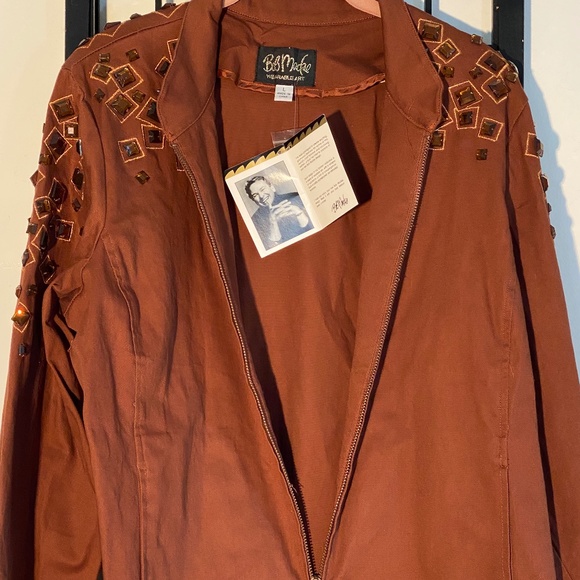 Bob Mackie Canvas and Gemstone Jacket Size L NWT - Picture 15 of 16